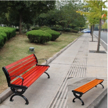 福園 戶(hù)外園林休閑椅公園椅子鑄鐵防腐木室外長(zhǎng)椅凳子實(shí)木靠背座椅